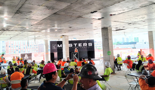 Topping out ceremony at 1500 Clinton Street